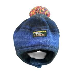L.L. Bean Hat Unisex Baby & Toddler Size 2T-4T Purple Fleece Polyester Fringe